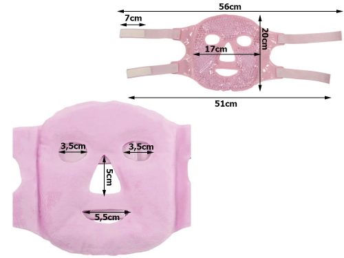 Hűtő-melegítő gél arcmaszk gyöngyökkel, rózsaszín