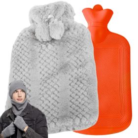 Meleg vizes palack plüsshuzattal, 2 l, szürke, 27343_SZ