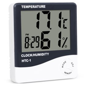   Elektronikus hőmérő és páratartalom-mérő órával, dátummal és riasztással
