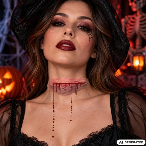 Halloween műseb vágott torok + művér