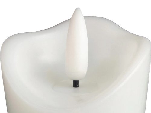 Elemmel működő Led gyertya mozgó láng hatással meleg fehér - 12,5 cm