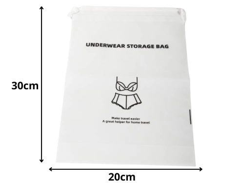 Utazási vízálló ruházat és alsónemű rendszerező táska repülőgépre 30x20 cm