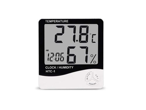 Elektronikus hőmérő és páratartalom-mérő órával, dátummal és riasztással