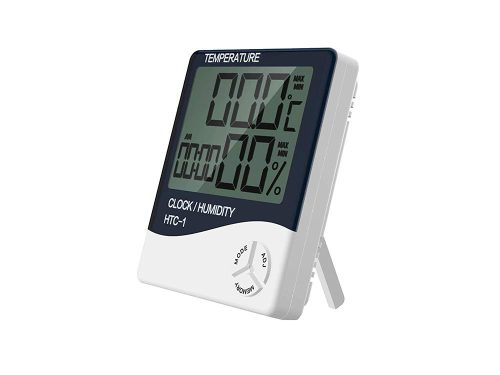 Elektronikus hőmérő és páratartalom-mérő órával, dátummal és riasztással