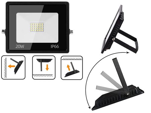 Kültéri HALOGÉN REFLEKTOR LED 20W 6000K, VÍZÁLLÓ IP66