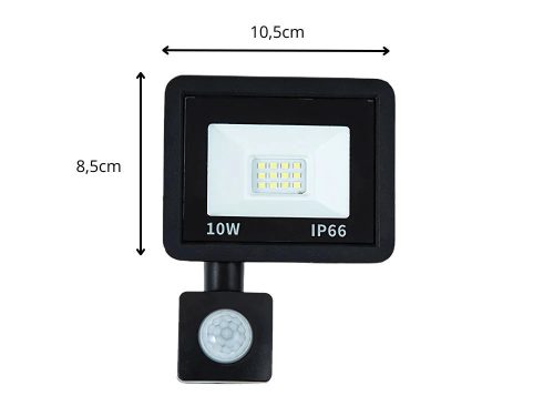 HALOGÉN REFLEKTOR LED 10W 6000K szürkület és napfelkelte érzékelővel, vízálló IP66