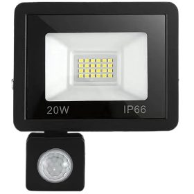   HALOGÉN REFLEKTOR LED 20W 6000K szürkület és napfelkelte érzékelővel, vízálló IP66