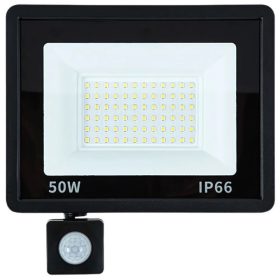   HALOGÉN REFLEKTOR LED 50W 6000K SZÜRKÜLET-FELKELTE ÉRZÉKELŐVEL IP66