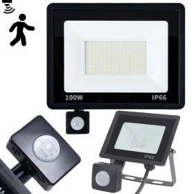   HALOGÉN REFLEKTOR LED 100W 6000K SZÜRKÜLET-FELKELTE ÉRZÉKELŐVEL IP66