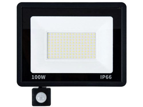 HALOGÉN REFLEKTOR LED 100W 6000K SZÜRKÜLET-FELKELTE ÉRZÉKELŐVEL IP66