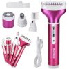 Női borotva és trimmer, 4 az 1-ben, USB, sötét rózsaszín