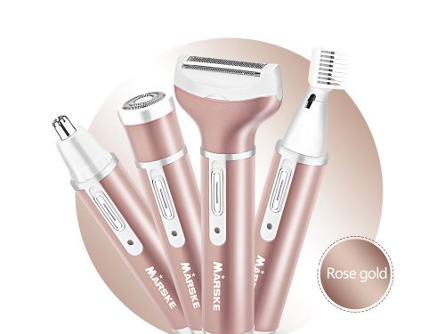 Női borotva és trimmer, 4 az 1-ben, USB, világos rózsaszín