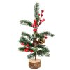 Karácsonyi asztali dekoráció - fenyő piros bogyós ágakkal 30 cm