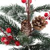 Karácsonyi asztali dekoráció - fenyő piros bogyós ágakkal 30 cm