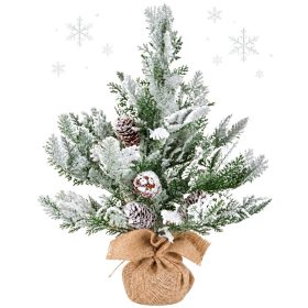 Mű havas fenyőfa asztali dísz 45cm