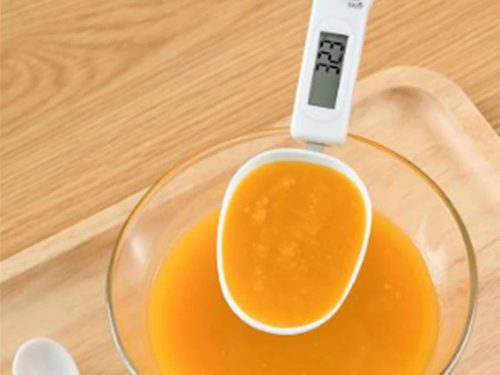 Elektronikus Konyhai kézi kanálmérleg lcd kijelzővel 500g, fehér