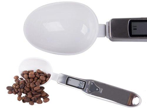 Digitális kanálmérleg, LCD kijelző, 0.1g - 500g mérési tartomány, Tára funkció, Ezüst/Fehér
