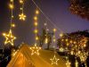 Csillag füzér fények fény függöny 138 led kültéri meleg színű