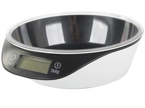Precíziós konyhai mérleg kivehető műanyag tállal, LCD kijelzővel, 5kg, fekete