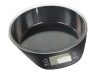 Precíziós konyhai mérleg kivehető műanyag tállal, LCD kijelzővel, 5kg, fekete