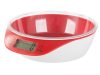 Elektronikus modern konyhai mérleg kivehető tállal 5kg/1g - Fehér és piros