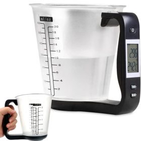   Elektronikus konyhai mérőkancsó tára funkcióval és folyadékmérő móddal, 1 kg/1 g, fekete