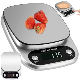   Precíziós Digitális Konyhai Mérleg | Rozsdamentes Acél Mérőfelület, LCD Kijelző 3 kg 0,1 g