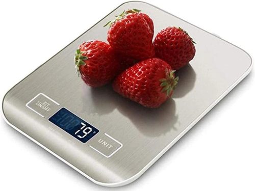 Digitális konyhai mérleg – Rozsdamentes acél, LCD kijelzővel 5 kg / 1 g