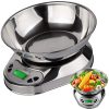 Rozsdamentes Acél Precíziós Mérleg, 5kg/1g, LCD Kijelző, fém tállal
