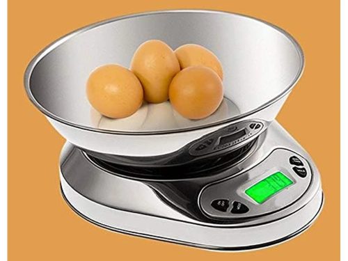 Rozsdamentes Acél Precíziós Mérleg, 5kg/1g, LCD Kijelző, fém tállal