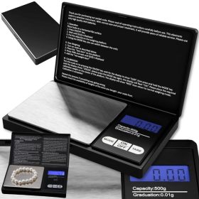   Hordozható elektronikus ékszermérleg és zsebmérleg tara funkcióval – 500g / 0,01g