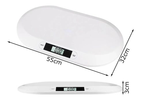 Digitális babamérleg 20 kg-ig – Precíziós csecsemőmérleg tára funkcióval, fehér