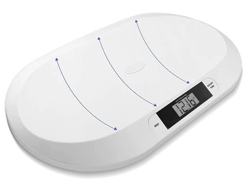 Digitális babamérleg 20 kg-ig – Precíziós csecsemőmérleg tára funkcióval, fehér