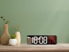 ELEKTRONIKUS ÓRA DIGITÁLIS LED ÉBRESZTŐÓRA HŐMÉRŐ TÜKÖR ÁLLÓ USB ELEMEKKEL