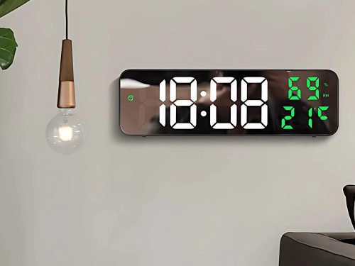 Modern tükörreflexes digitális LED ébresztőóra 