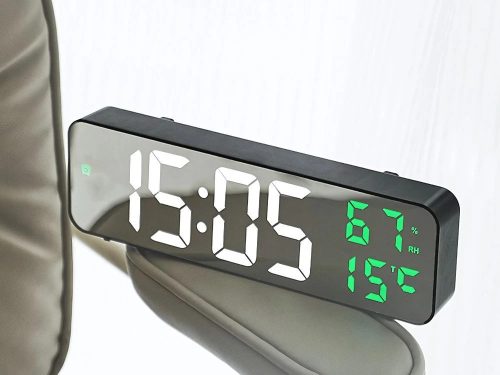Modern tükörreflexes digitális LED ébresztőóra 