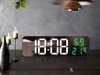 Tükör kijelzős ébresztő óra hőmérséklet jelző funkcióval Digitális, LED, LCD kijelző, fehér és zöld számjegyek