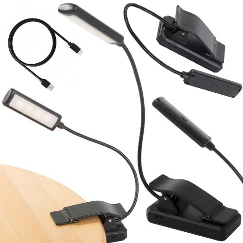 Könyv olvasás fény usb éjszakai fény klipsz egészséges a szemek számára 9 ledes