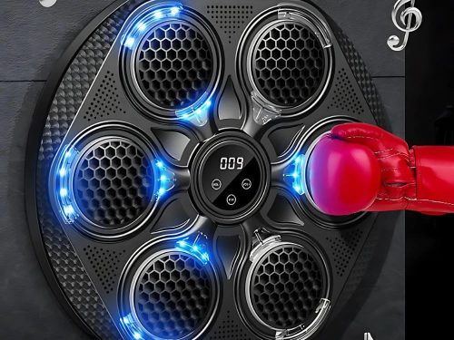 Falra szerelhető Világító box edző pajzs, USB, bluetooth + boxkesztyűk