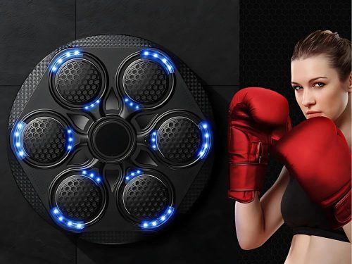 Falra szerelhető Világító box edző pajzs, USB, bluetooth + boxkesztyűk