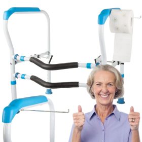   Állítható WC-kapaszkodó keret, 60–70 cm, csúszásgátló láb