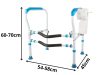 Állítható WC-kapaszkodó keret, 60–70 cm, csúszásgátló láb