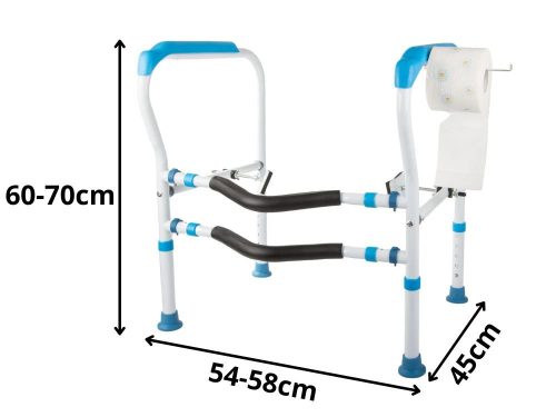 Állítható WC-kapaszkodó keret, 60–70 cm, csúszásgátló láb