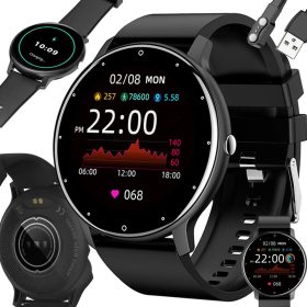   Uniszex Sport Okosóra, Fitnesz Pulzusmérővel és Okos Értesítésekkel, Fekete Szilikon Szíjjal 