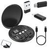 Univerzális 5in1 adatkábel doboz – USB-C, Lightning, Micro-USB, USB-A, fekete