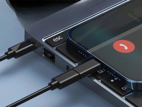 Univerzális 5in1 adatkábel doboz – USB-C, Lightning, Micro-USB, USB-A, fekete