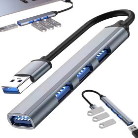   Ultra-vékony alumínium USB elosztó laptophoz – 4 portos USB adapter, szürke