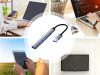 Ultra-vékony alumínium USB elosztó laptophoz – 4 portos USB adapter, szürke