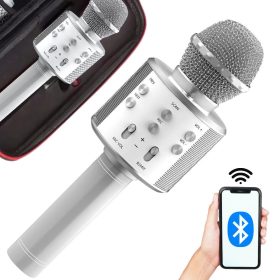 WS-858 Vezeték nélküli karaoke mikrofon - ezüst