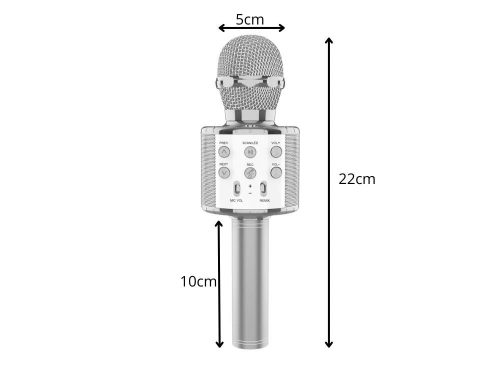 WS-858 Vezeték nélküli karaoke mikrofon - ezüst
